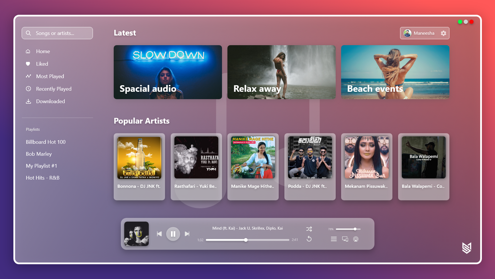 Music Streaming concept app design
